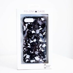 NWT Felony Case Black Terrazzo Marble iPhone Case